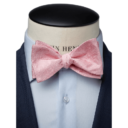 John Henric Silk Woven Formal Bow Tie Self Tied Kostymtillbehör Herr Rosa ONESIZE