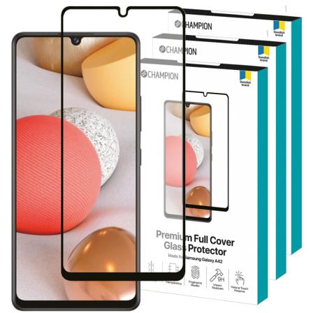 3-pack Champion Samsung Galaxy A42 Skärmskydd Härdat Glas Transparent