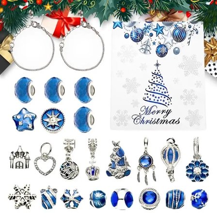 Advent kalender 2024 jul diy sjarm armbånd nedtelling til jul unik sjarm smykke sett
