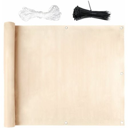 Balkongskydd PVC Trädgård Terrass 600x75cm Beige - Beige