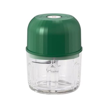 Mini sähköinen valkosipulinmurskain, monitoimikone, johdoton pilkkoja, tehokas, USB ladattava, kolmiteräinen, vihreä Cuich