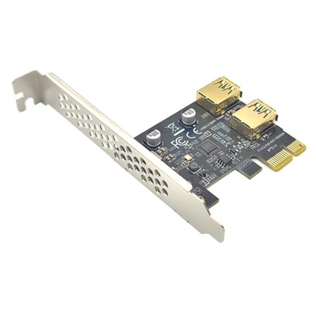 USB 3.2 GEN1 5Gbps PCIE-kort PCI Express 2.0 X1 till USB3 Expansionsadapter PCI-E USB Riser-kort Guld 2 Port USB3.0 för PC