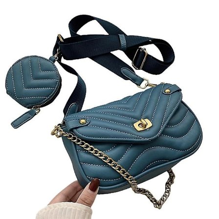 French Style Women Quilted Faux Leather Shoulder Bag With Zippy Coin Purse Multipurpose Small Crossbody Handbag Purse