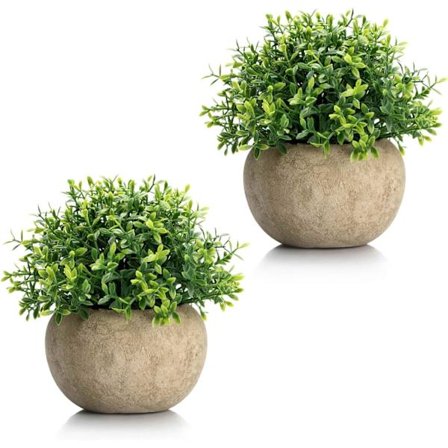 Mini Plast Kunstige Planter i Potte Bonsai (Set av 2), Små F