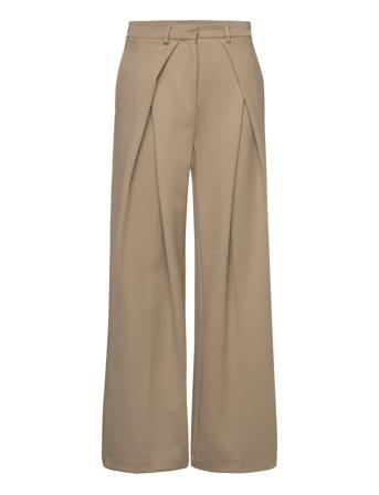 2Nd Almeida - Daily Satin Touch Bottoms Trousers Wide Leg Beige 2NDDAY