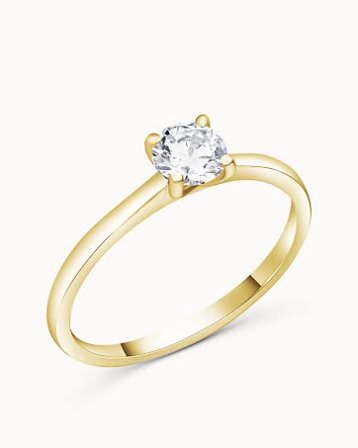 Solitaire ring Belle 18K Yellow Gold Natural Diamond 0.30 Carat - Engagement Rings & Wedding Rings from Vanbruun