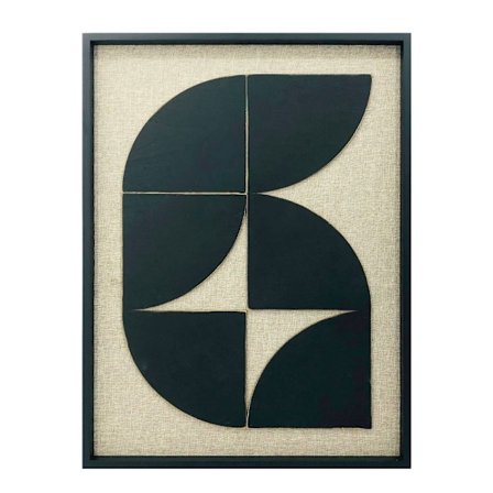 Dekorativt træmaleri 60x80cm – Beige, Sort