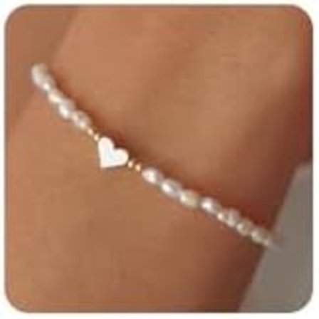 Guld/Silver Armband för Kvinnor, Guldpläterade Armband för Kvinnor Evil Eye Diamond Cuban Link Hjärta Pärla Armband Ever