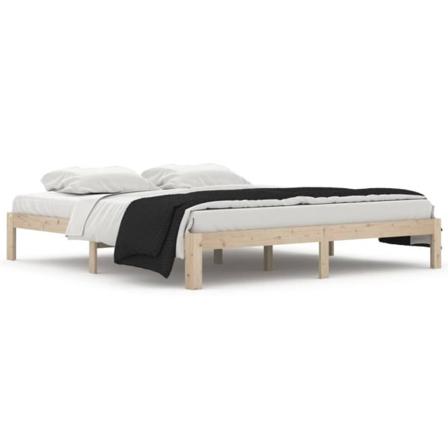 Vidaxl Sängram Massiv Furu 180x200 Cm 6ft Brun