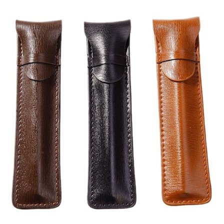 #PCS Håndlaget PU Lær Pennal Vintage Penn Beskyttelsesetui Lær Pennholder Mykt Deksel for Apple Pencil Kulepenn Styl [BR]