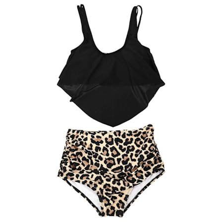 Hög midja baddräkt dam sexig baddräkt leopard baddräkt simdräkt leopard bikini