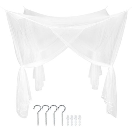 Myggnät för enkel- och dubbelsängar. Utmärkt luftcirkulation, tätmaskigt nät. 200 x 220 x 250 cm