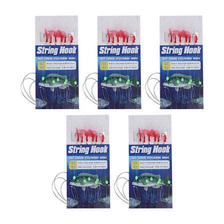 5 Ryhmää Syötti Siima Koukku Anti Winding 6 Koukkua Valkoiselle Ahvenelle Meribassolle Mandariinikalalle Malli 12