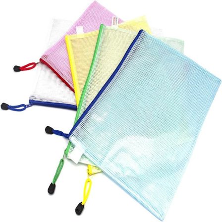 5 kpl A4-muovitaskuja vetoketjulla - Erittäin paksut verkkotiedostojen vetoketjupussit Ziplock-pussit muovi a4-taskut koulutarvikkeet