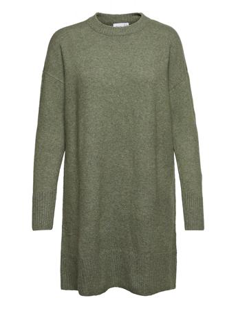 Vioaly L/S Crewneck Knit Dress/Su/Pb Kort Klänning Grön Vila