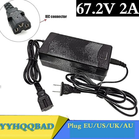 67,2V 2A lithium batterioplader til 60V lithium-ion batteri elcykeloplader med pc-stik IEC-stik{REN}