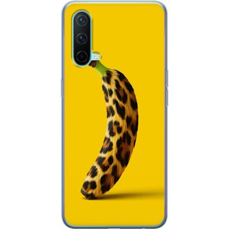 Kompatibel Mobilcover til OnePlus OnePlus Nord CE 5G Banan med leopardmønster mod gul baggrund i en kreativ og legende design