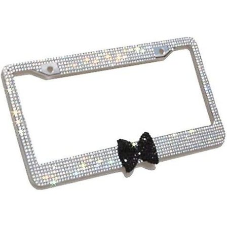 7 Rækker Bling Bling Rhinestone Rustfrit Stål Nummerplade Ramme Slips Glansfuld Nummerplade Dekoration