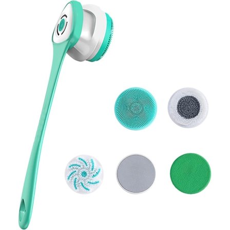 Massageapparat och rengöringsborste för rygg och kropp - Spa-kroppsskrubb, vattentät elektrisk kroppsborste