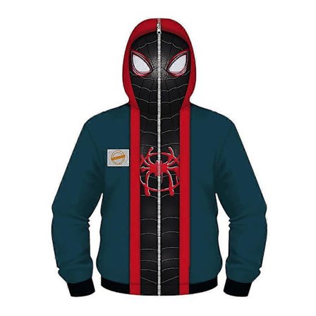 Spider-Man: Across The Spider-Verse Miles Morales Hoodies Jacka Spiderman Into The Spider Barn Jacka Pojkar Flickor Hooded Toppar Ytterkläder -NMAOV
