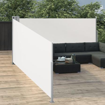Vidaxl Infällbar Sidomarkis Gräddvit 100x1000 Cm Creme