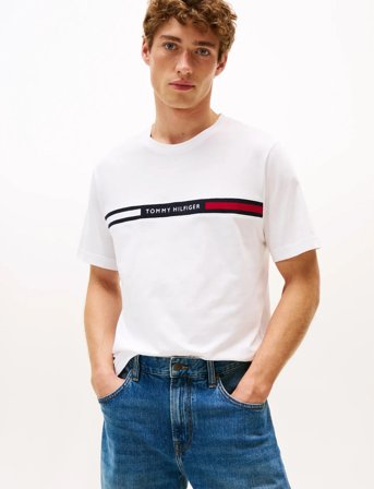 Tommy Hilfiger Hilfiger Chest Insert Tee - White - S
