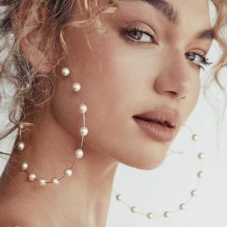 Stora Hoops Superstora Cirkel Pärlörhängen Tunna Hängande Guld Silver Elegant Vi