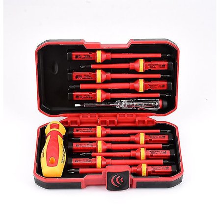 13-delt Cr-v isolert skrutrekkersett Høy spenning Magnetisk Phillips spor Torx skrutrekker Holdbare håndverktøy