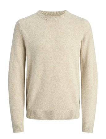 Jprblulambswool Knit Crew Neck Cream Jack & J S