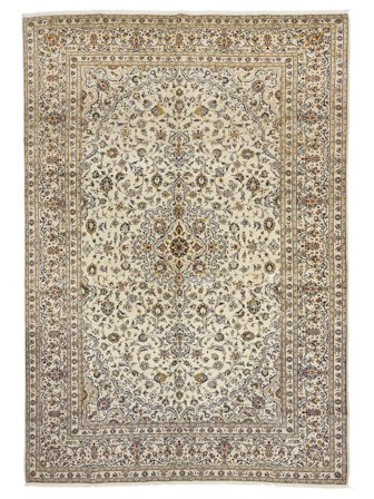 Handgeknüpft Persischer Keshan Teppich 293X406 Braun/Orange