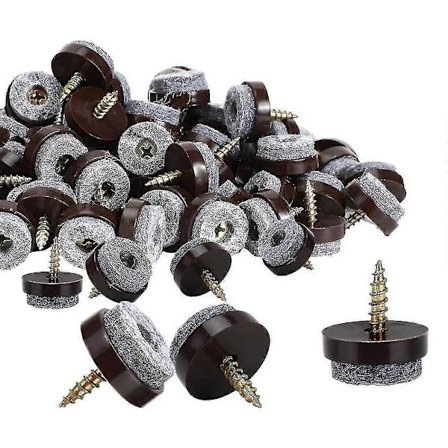 100 stk. Filtpuder med skrue til stoleben 2 cm Filtpuder til møbelglidere Stolben Gulvbeskyttere Rou