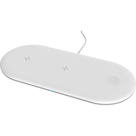 Bærbar Multifunktionel 3-i-1 Trådløs Oplader (Hvid)