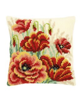 Stickpackung Kissen Mohn - Vervaco