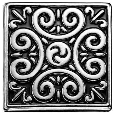 Meraklis | Silberfarbene gemusterte Anstecknadel for Men