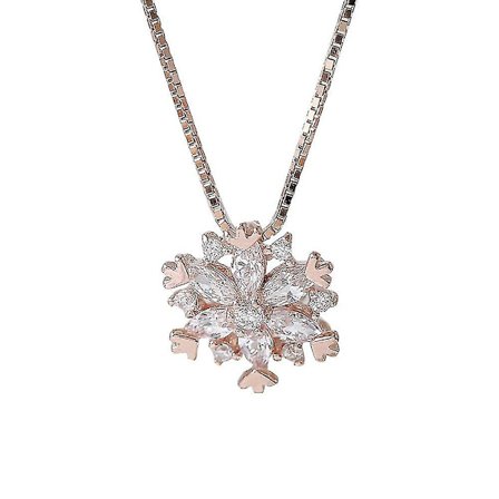 Halsband med kristall-snöflinga för kvinnor, kubisk zirkon, smycke, present