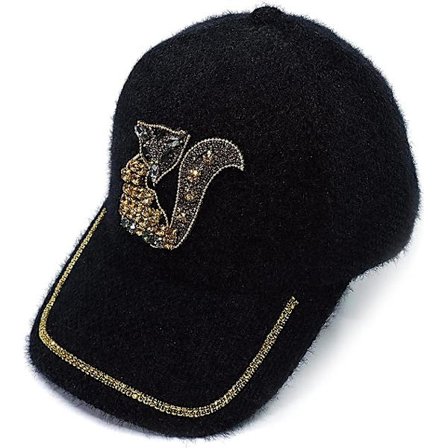 Baseball Caps til kvinder med bling-rhinstenbogstaver, ræv, sommerfugl