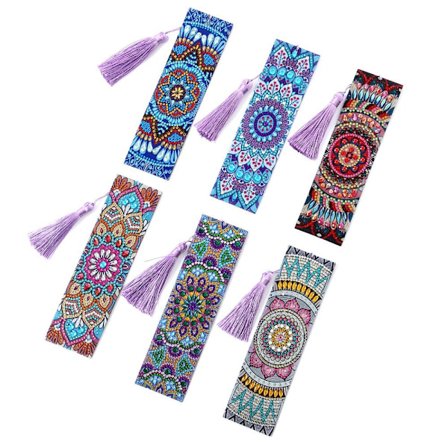 6 st Bokmärken Diamant Bokmärke Målning Bokmärke