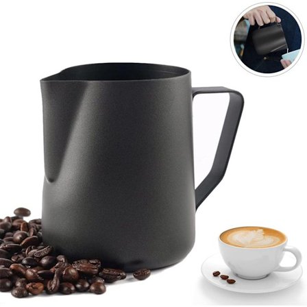 Mjölkskumningskanna - Rostfritt stål - Mjölkkanna - Mjölkkanna - Mjölkskumningskannor - Mjölk-Kaffe Skumningskanna - 350ml - Espressomaskin - Barista 