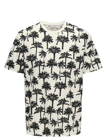 Onskylen Reg Linen Palm Aop Ss Tee White ONLY & SONS