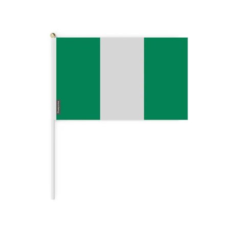 Drapeau Mini - Nigeria - 30 x 45 cm - 100 stykker - Polyester - Letvægts - Foran/bagpå