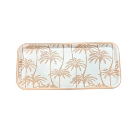 Bricka Palmer Vit/Beige Melamin liten