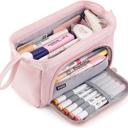 Pencil Case Stor Kapacitet Pencil Case Pen Bag Pink KLB