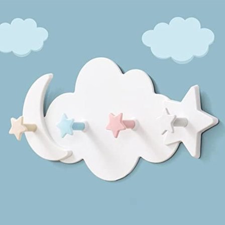 Kroker uten hull i veggen, skyformet dekorasjon på veggen i barnerommet Henger, dør veranda stativ