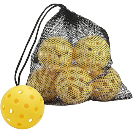 6 stk. Pickleball Bolde 40 Huller Holdbar 74mm Konkurrencebold med Netpose Udendørs Pickle Bolde til Indendørs og Udendørs Turnering