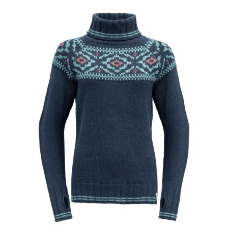 Devold Ona Round Woman Women long-sleeved sweaters Blue M