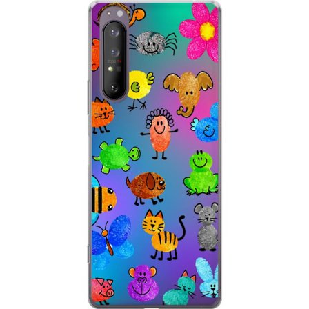 Kompatibelt Mobildeksel til Sony Xperia 1 II Little Scribble Friends