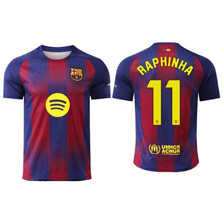 25-26 FC Barcelona Hjemme NO.11 RAPHINHA Fotball T-skjorte S-2XL