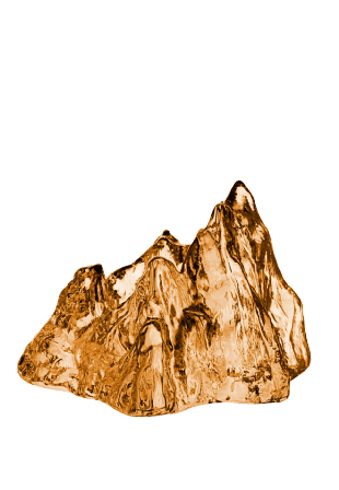 Kosta Boda Ljuslykta The Rock Dekoration Guld H: 9.1cm