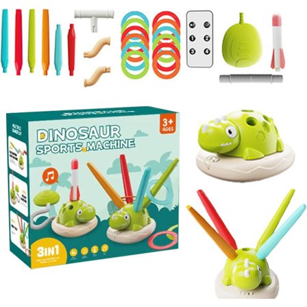Utendørsleke Barn 3-i-1 – Dinosaurleke Rakettrampe med Sport & Lek