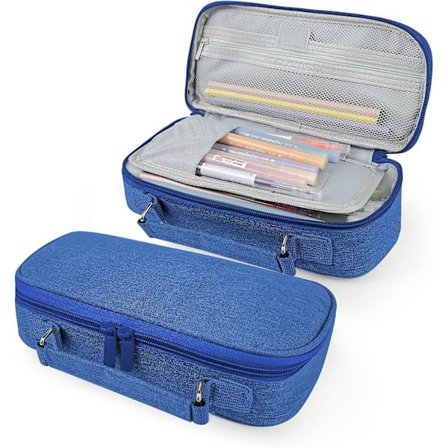 Blyant- og Penneetui med Stor Kapacitet, Stor Opbevaringspung med Lynlås, Holdbar Blyant